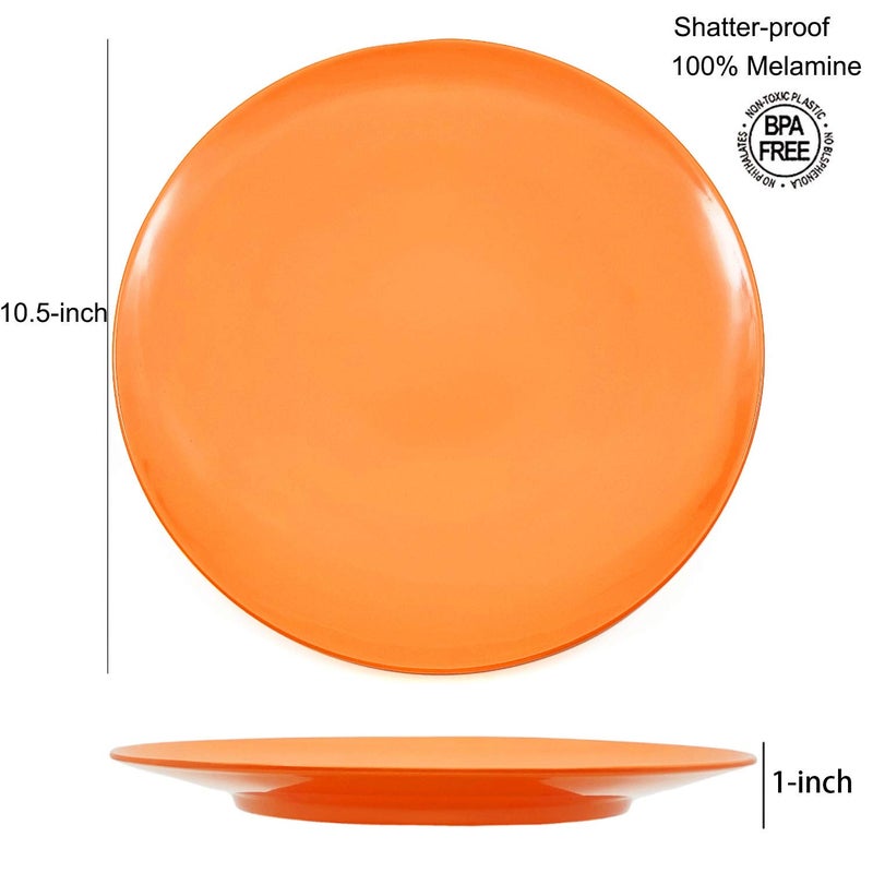 KX-WARE Melamine Plates, 10.5-inch Dinner Plates set of 6 Multicolor, 100% Melamine Dishwasher Safe BPA Free - Image 2